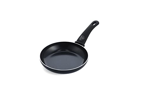 GreenLife CW002044-002 Healthy Nonstick Dishwasher Oven Safe Sta Soft Grip Diamond Reinforced 8" Ceramic Non-Stick Open Frypan, 8-Inch, Black