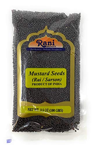 Rani Black Mustard Seeds Whole Spice (Rai Sarson) 3.5oz (100g) All Natural ~ Gluten Friendly Ingredients | NON-GMO | Vegan | Indian Origin