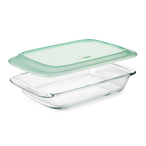 OXO Good Grips Freezer-to-Oven Safe 3 Qt Glass Baking Dish with Lid, 9 x 13,Clear,9 x 13"