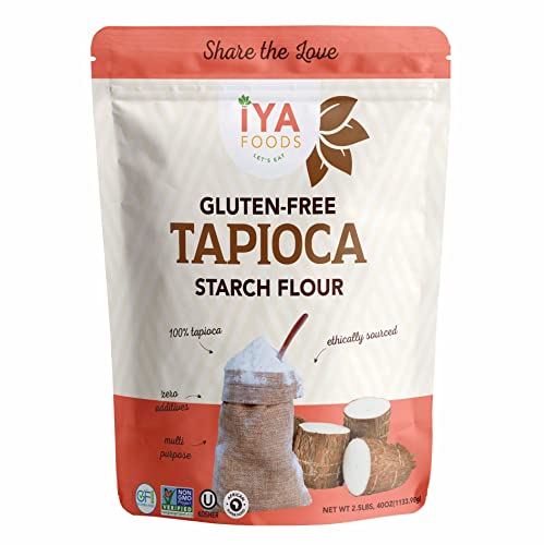 Iya's All Natural Tapioca Starch Flour (2.5 Lb. Bag) Grain-Free, Certified Gluten-Free, Non-GMO and Kosher. Made From 100% Yuca Root.