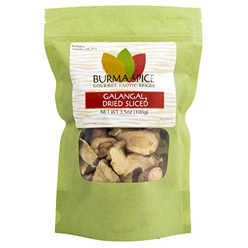 Dried Galangal, Sliced | Greater Galangal - Alpinia Galanga | Perfect for Tom Yum and Tom Kha Soups 3.5 oz.