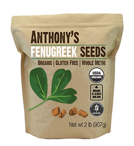 Anthony's Organic Fenugreek Seeds, 2lbs, Whole Methi Seeds, Gluten Free, Non GMO, Non Irradiated