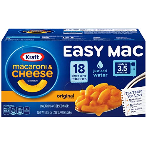 Kraft Easy Mac Microwavable Macaroni & Cheese (6.7oz Packets, Pack of 18)