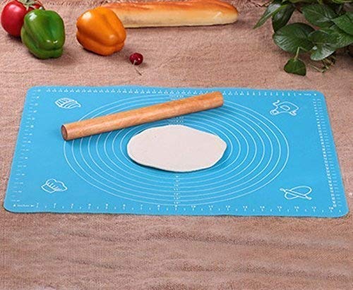Rolling Pin & Silicon Pastry Mat,Silicone Large Pastry Mat With 19.6" x 15.7"，Dough Roller Sleek and Sturdy 11.8" Perfect Match