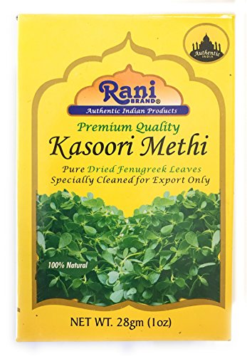 Rani Fenugreek Leaves Dried, All Natural (Kasoori Methi) 28g (1oz) ~ Gluten Free Ingredients | NON-GMO ~ Vegan