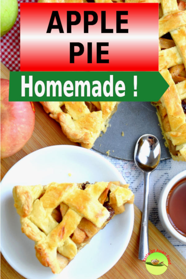 This homemade apple pie recipe delivers a delicate balance of flavor and texture, which make every bite blissful. The pie crust is flaky and buttery, and the apple filling is gooey, sweet and yet still has some slight crunch pieces.