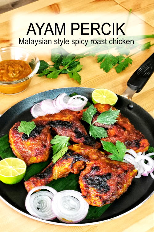 Spicy roast chicken is based on the original ayam percik recipe from the Kelantan state of Malaysia.