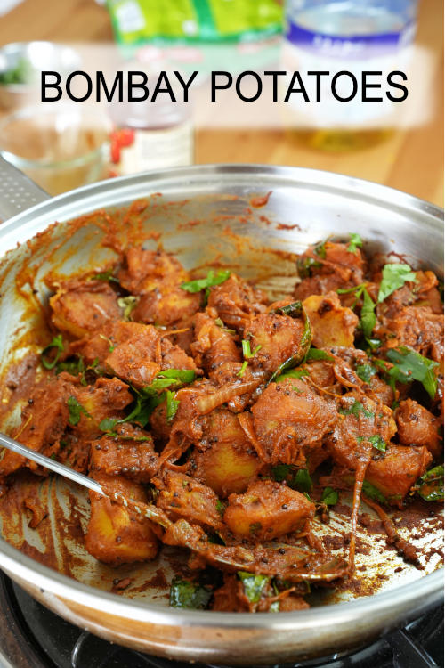 Try this easy Indian vegan Bombay potatoes (Bombay Aloo) recipe. Easy to make and packed with the flavor of aromatic spices.