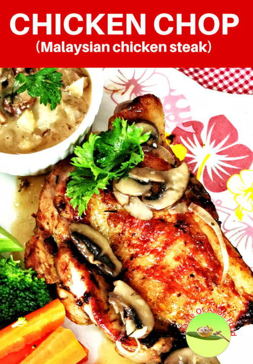 The chicken chop is the Malaysian homegrown western dish. It is partially western because it is either cooked like steak on the grill or deep-fried like KFC chicken. It is also served with a cream sauce.
It is also called chicken sterak.