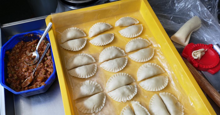 making curry puffs