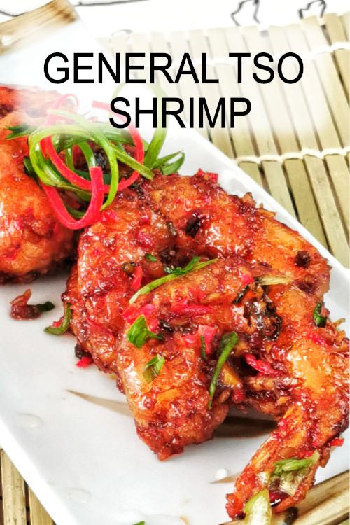 General Tso shrimp is coated with savory, sweet, and sour sauce with a crispy exterior. Quick and easy recipe with deep savory flavor.
