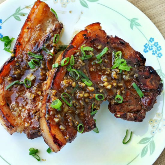 Honey garlic pork chops (5) square