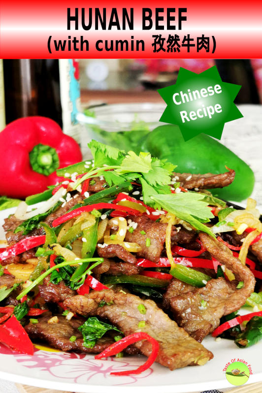 Hunan beef with cumin is a home cook dish that is hot and spicy, flavor with cumin.