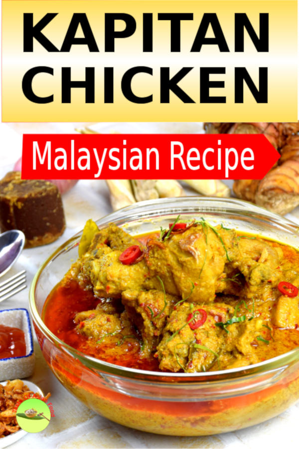 Kapitan chicken (Ayam Kapitan in Malay) is truly a Malaysian curry, the amalgamation of the diverse array of Malay, Chinese and Indian eating culture.  The unique flavor of this Nyonya chicken dish is the result of the complex interplay of a myriad of herbs and spices used by the Malays and Chinese. It is the least spicy Malaysian curry which is ideal for anyone who is unable to bear the heat from some other fiercely hot curries.