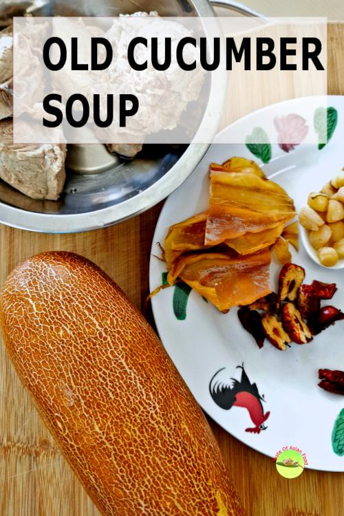 Ingredients to make Chinese old cucumber soup with pork ribs 