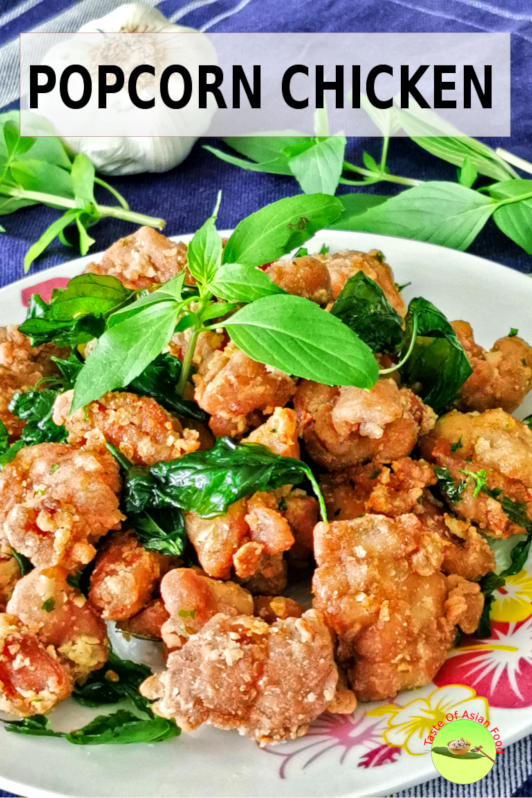 Two unique features make Taiwanese popcorn chicken one of the most famous street foods- extraordinarily crunchiness and the unique spice seasoning.