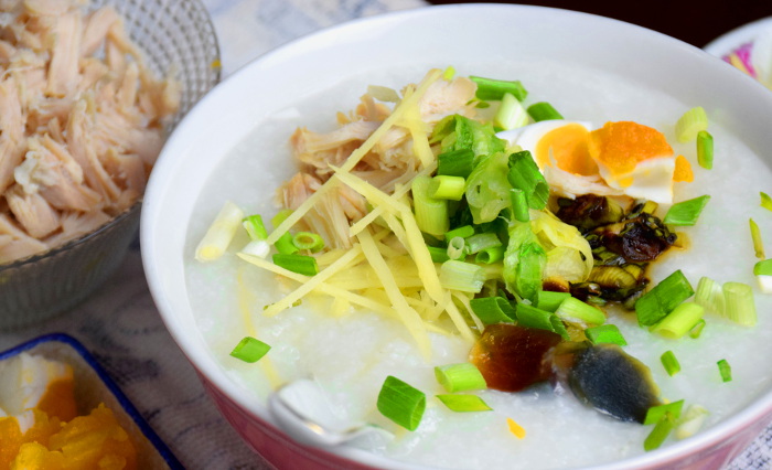 pork and century egg porridge