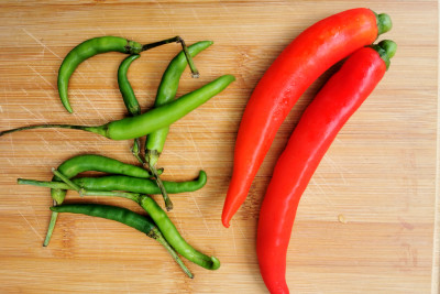 bird's eye chilies and Thai chillies