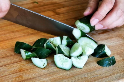 sweet and sour tofu - cucumber