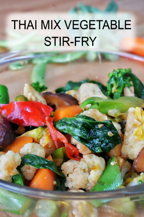 This Thai mix vegetable stir-fry is garlicky, crisp-tender, and loaded with a spicy, sweet, savory, and garlicky taste. It is a quick and easy vegetarian dish.
