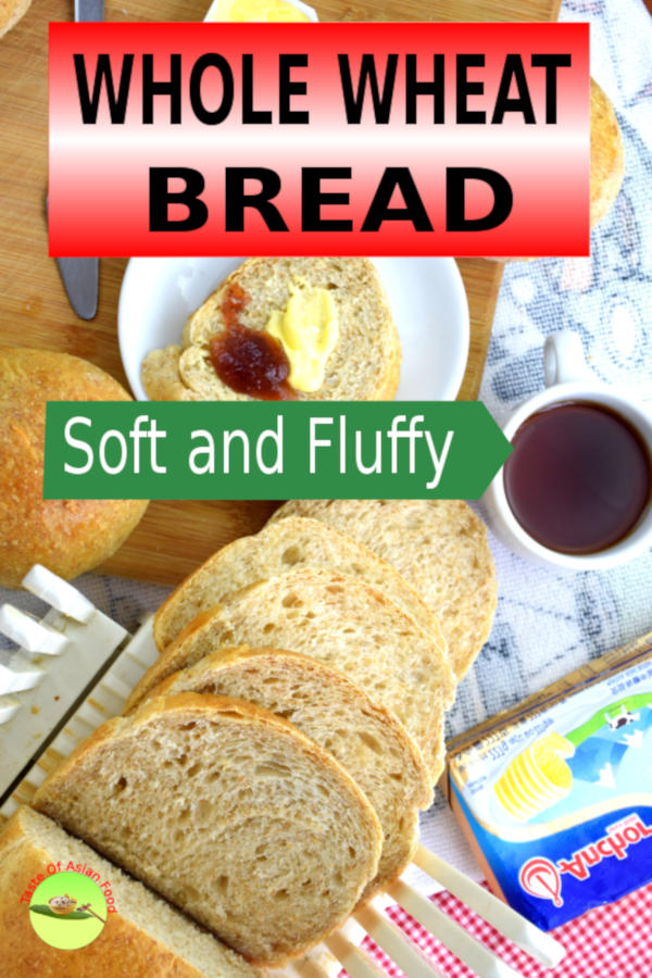 This recipe shows you how to make whole wheat bread (wholemeal bread) that is soft and fluffy by using an Asian method. Another secret: I do not knead the dough. How: Use the food processor.