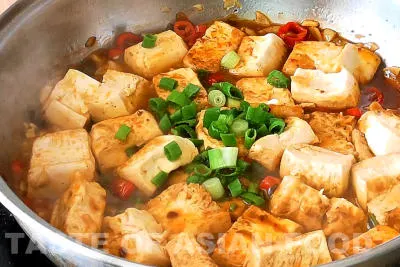 Best tofu recips - add cornstrch and scallion