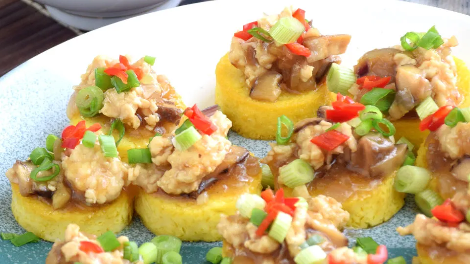 Egg tofu with minced meat. A typical home cooked food for the average Chinese family.