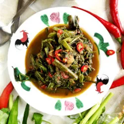 stir fry kangkung with belacan